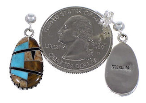 Multicolor Sterling Silver Jewelry Post Dangle Earrings RS42640